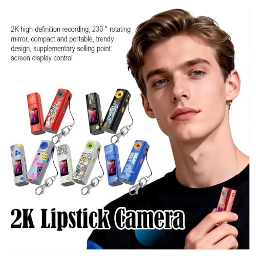 Image of 2026 New Lipstick Thumb Mini Camera, 2K HD Portable Long Battery Sports Camcorder for Students Outdoor Video & Photography(Blue NO Card)