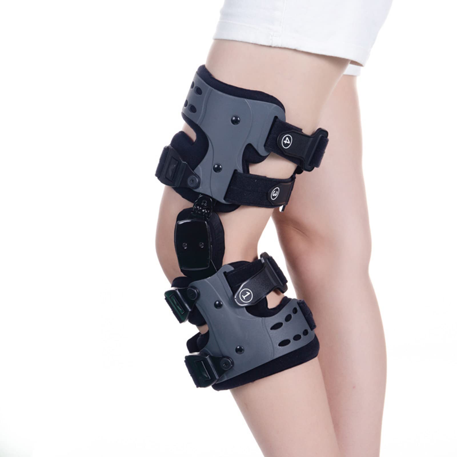 Klappbare ROM-Kniestütze, Verstellbarer Beinstabilisierungs-Kniestützenschutz, Arthritis-Knorpel-Reparatur, Gelenkschmerzen, leichte Kniestütze für die Genesung nach Einer Operation (rechts)