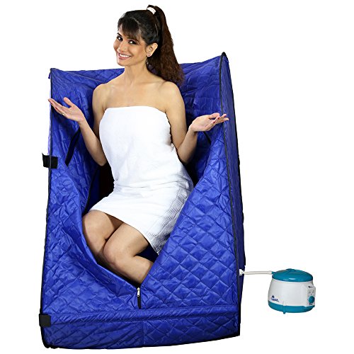 Image of Kawachi Portable Steam Sauna Bath Panchkarma Swedan Machine for Health, Weight Loss, and Beauty Spa at Home with Foldable Design and Herbal Steam Therapy, Blue