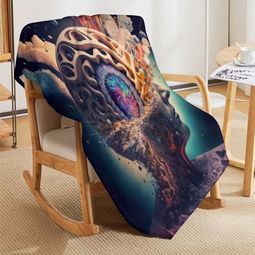 Couverture flannel art cérébral douce et légère pour canapé - 7