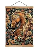 ZTGDA William Morris Abstract Vintage Floral Horse Design Wall Art Home Decor, Wall Art Decor Hanging Painting,Vintage Horses Poster for Living Room, Dining room,or Office 12x16inch (Horse)