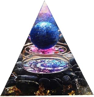 jojomis Pirámide de cristal Reiki Pirámide para equilibrar chakras, yoga, meditación, energía, reiki, piedras preciosas naturales, color azul