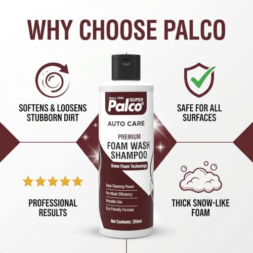 Image of PALCO Premium Foam Wash Car Shampoo 250ml, pH Neutral Snow Foam Shampoo