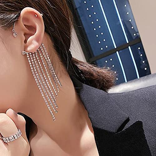 WINOMO Brincos de Manguita de Orelha de Tassel Clipe No Crawler Escalador Brincos Único Clipe de Ore