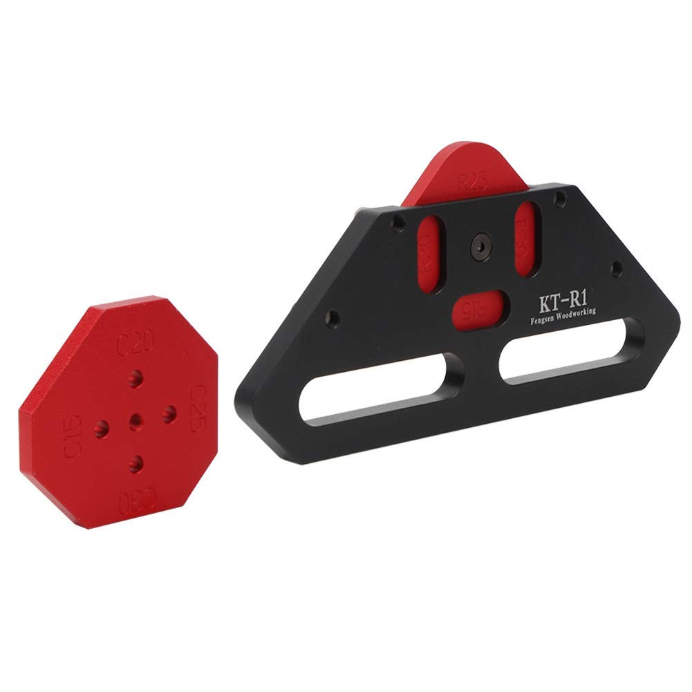 Holzbearbeitungsbogen-Positionierungsvorlage, Schnell-Jig-Eckwerkzeug aus leichter Aluminiumlegierung, Schwarz, KT R1-Modell für präzise Schreinerei und Holzbearbeitung