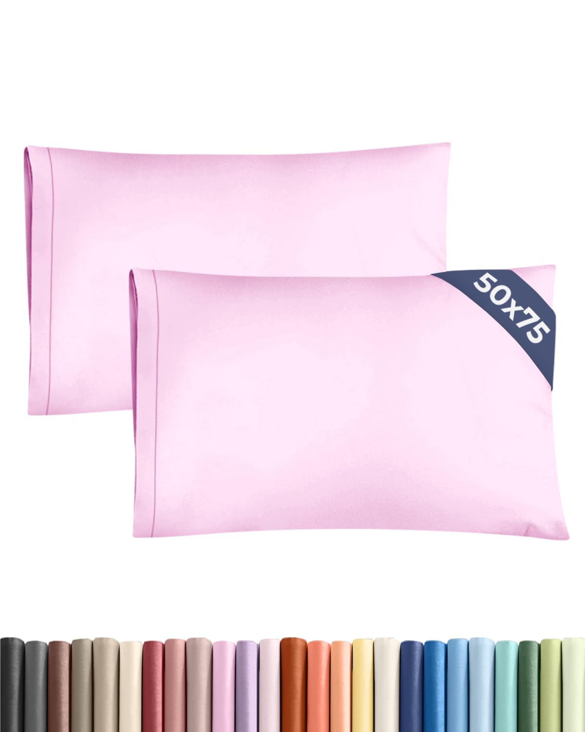 CGK 2 Pack Standard Size Light Pink Pillow Cases 50x75 cm with Envelope Closure - Brushed Microfiber - Soft, Wrinkle & Fade Resistant - Breathable, Hypoallergenic & OEKO-TEX Standard 100 Certified