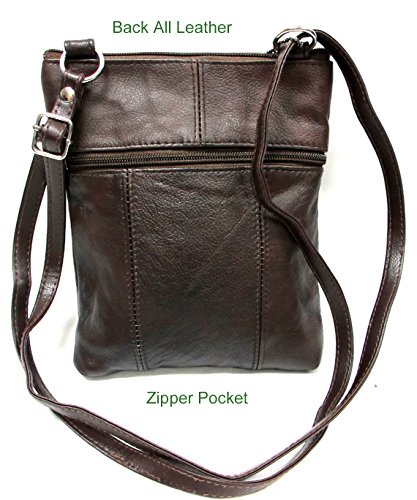 Genuine Leather Cross Body Purse 5 Pocket with Organizer2