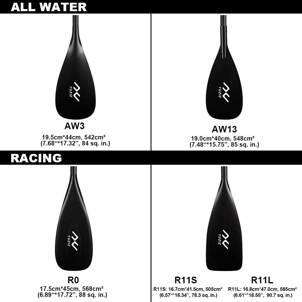 3-Pieces SUP Paddle Full Carbon for Race or All Water Stand Up Paddling 170cm-220cm Adjustable