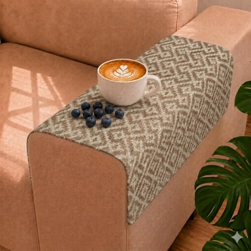 Image of STITCHNEST 'Nomad Weave Collection' Sofa Armrest Cover | Elegant Jacquard Fabric, Washable & Durable for Modern Living (18 x 22 Inches) 28