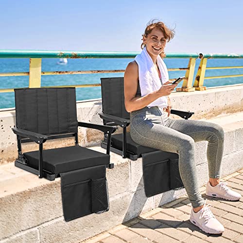 Lilypelle Stadium Seat For Bleachers With Back Support, Foldable Bleacher Seat With Padded Cushion, Protable Stadium Chairs With Armrest And Shoulder Strap #TOP1