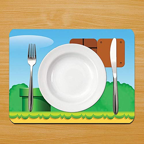 Kit Jogo Americano com Porta Copos Mario World