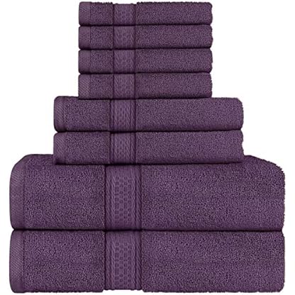 Utopia Towels - 8 teilig Handtücher Set aus Baumwolle mit Aufhänger - 2 Badetuch, 2 Handtücher und 4 Washclappen…