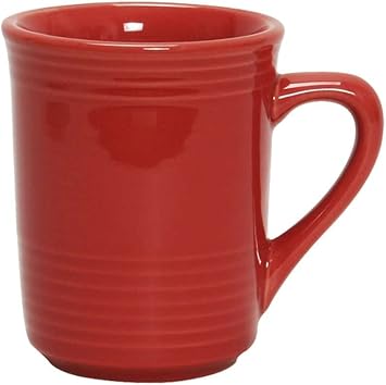 Tuxton China CQM-085 Gala Mug, 8 oz., 3" Diameter x 3-7/8"H, Microwave and Dishwasher Safe, Oven Proof, Fully Vitrified, Ceramic, TuxCare, DuraTux, Concentrix, Cayenne, Pack of 24