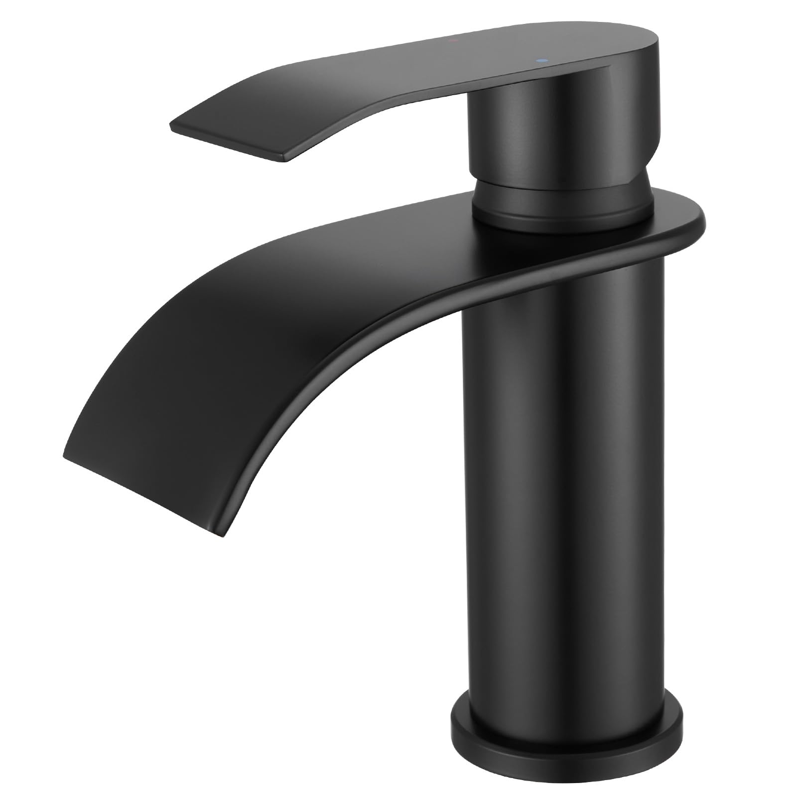 Rubinetto Bagno Lavabo Cromato A Cascata – Alto 245 Mm, In Ottone E Acciaio Inox, Con Indicatore Caldo/freddo E Valvola In Ceramica