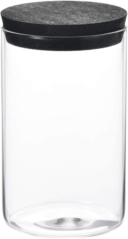 Paseo Cork Bottle, Black, 3.7 x 3.7 x 5.9 inches (9.5 x 9.5 x 15 cm), 48-03M-BK