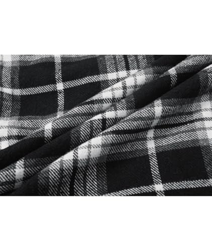 Image of ZITY Men's Flannel Hooded Jacket Fleece Sherpa Lined Plaid Shirts Jackets Zip Up Sweatshirt Hoodies for Men with 4 Pockets