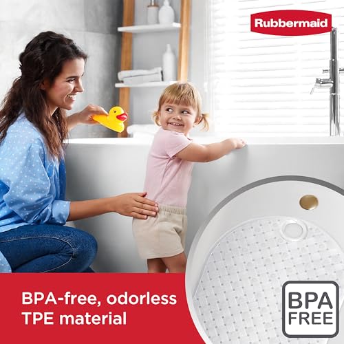 Rubbermaid INSTAMAT Bath Tub Shower Mat, Non-Slip Tub Mat with Suction Cups, Bath Mat Hangs on Showerhead for Quick Dry, 27.2 x 15.2 Inch, BPA-Free, Easy to Clean, for Inside Tub or Shower, Clear - image 2