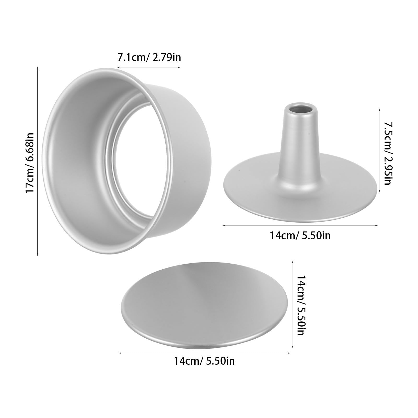 Molde para Tarta de Queso Redondo de 6 Pulgadas con Base Desmontable y Núcleo Extraíble, Aleación de Aluminio Antiadherente para Hornear Uniforme, Pack de 2 Piezas Adecuado
