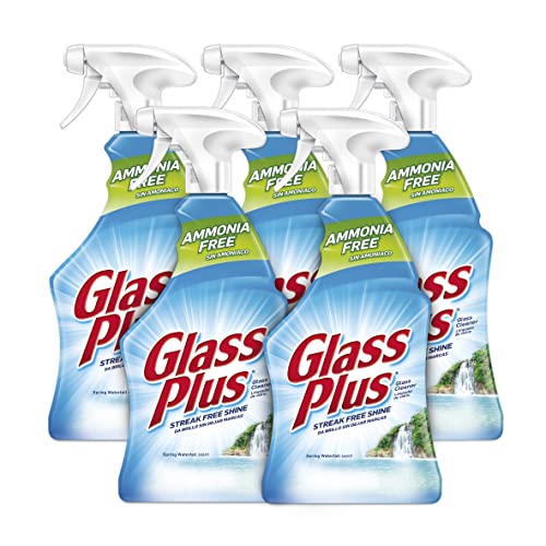 Glass Plus Glass Cleaner, 32 fl oz Bottle, Multi-Surface Glass Cleaner (Pack of 5)