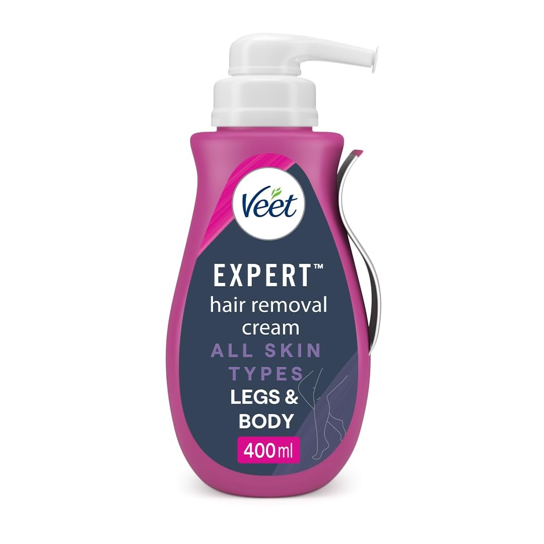 VeetExpert Hair Removal Cream 400 ml, Fast-Acting Depilatory for Women, All Skin Types, Suitable On Arms, Legs, Underarms, Bikini, Hydrating Formula, Effective in 2 Minutes