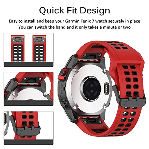 Miimall 22mm Silicone Strap for Garmin Fenix 7, Fenix 6/6 Pro/Fenix 5/5 Plus - Image 4
