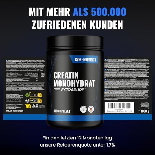 Creatin Monohydrat Pulver – 1 kg (1000g) Kreatin – hochdosiert – Ansicht 4