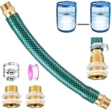 HappyAlley Rain Barrel Linking Kit, 8 inch Rain Barrel Hose with 2 Pack 1/2' Female NPT & 3/4' Male GHT...