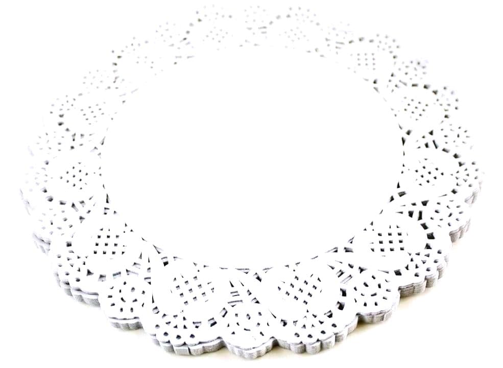 Happium 100 almohadillas de mesa blancas para decoración de tartas, tapetes de papel de encaje, 12,5 pulgadas (32 cm), desechables, para envolver pasteles, vajilla de boda, decoración de alimentos