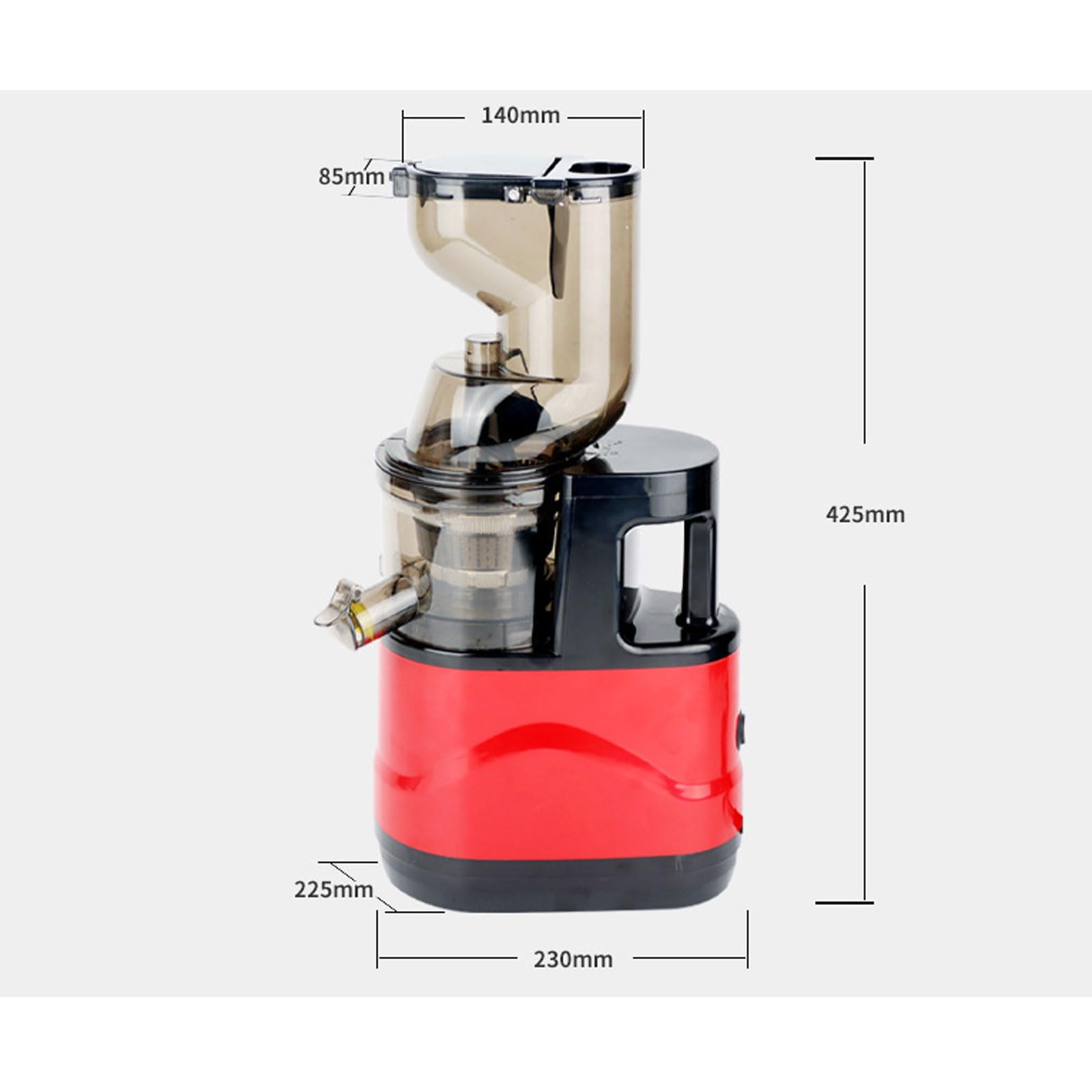 Exprimidor Multifuncional Hogar, Exprimidor Lento Gran Diámetro Separa Frutas Verduras Recién Exprimidas Eficiencia Jugo Puro 95% Adecuado para Cítricos y Zanahorias,Red