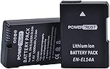PowerTrust 2x 1500mAh EN-EL14 EN-EL14A Battery and LED Dual Charger for Nikon D5600,D3100, D3200, D3300, D3400, D3500,D5100, D5200, D5300, D5500,Coolpix P7000, P7100, P7700, P7800 DSLR Camera - 7