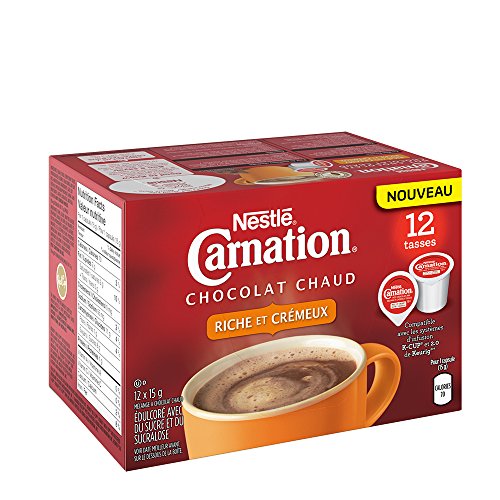 Carnation Rich Hot Chocolate, Keurig K-Cup Compatible Pods, 12X15G (12 Cups) #TOP5