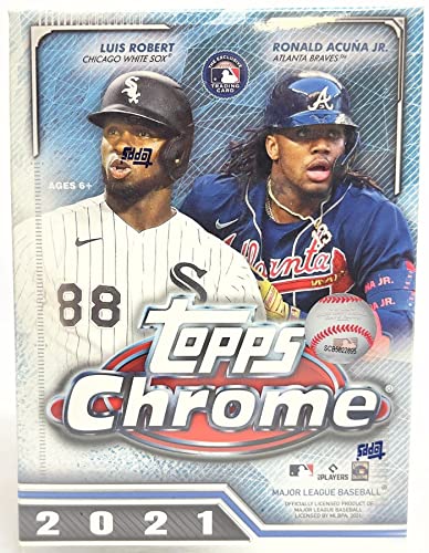 2021 Topps Chrome Baseball Cards Blaster Box 32 Cards. Includes 2 Sepia and 2 Pink Refractors