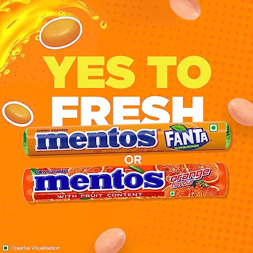 Image of Mentos, Orange Flavour, Chewy Candy Stick Pack, 655.2 g - Pack of 36