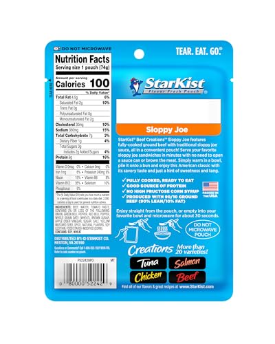 Image of StarKist Beef Creations Sloppy Joe, 2.6 oz pouch (Pack of 2)