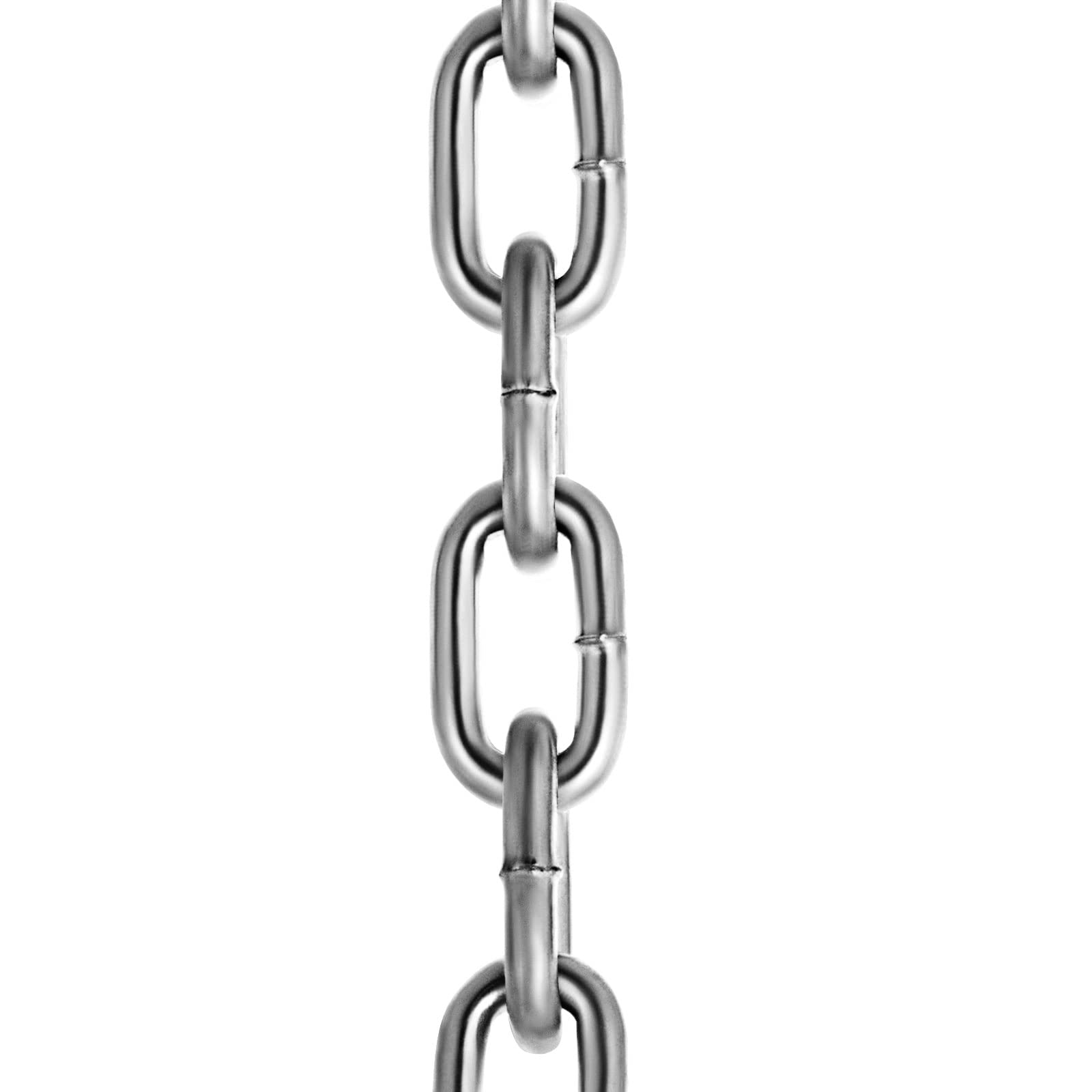 VEVOR Chaîne à Maillons en Acier au Carbone Galvanisée, 5,1 mm x 30,48 m, Capacité de Charge 498 kg, 2 Connecteurs Rapides, Chaîne pour Remorquage, Suspension, Camping, Attacher Animaux de Compagnie