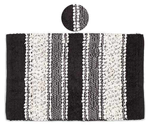 Chenille Bath Rugs Extra Soft And Absorbent,Bath Rugs For Tub Bathroom Shower Mat,Machine-Washable Durable Thick Area Rugs 20" X 32" Charcoal,Unique For Bedroom, Living Room, Kitchen,Nursery And More #TOP12