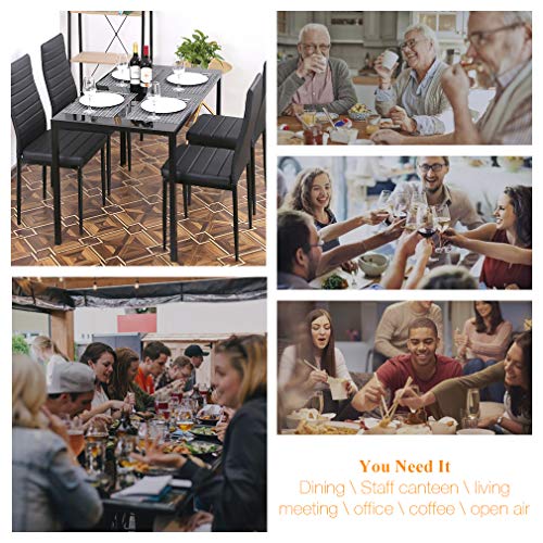 image for PayLessHere Dining Table Set Dining Room Table Set 5-Piece Kitchen Din