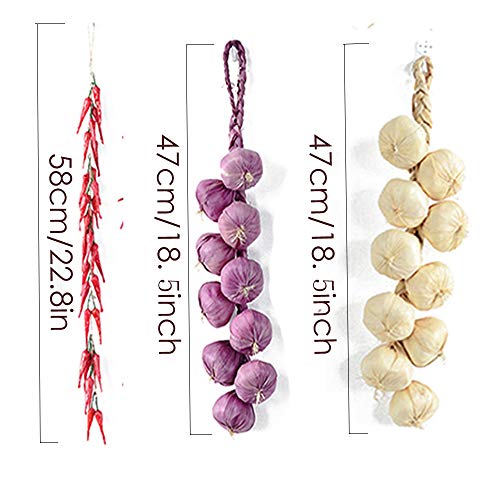 Velidy 1Pack Simulation Artificial Lifelike Fake Vegetable Artificial Garlic Red Pepper Fake Vegetables Onion Hanging Rope Home Decor Photography Props (Onion) #TOP5