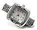 Linpeng Watch Face For Crafts, Beading Jewelry Making / 22x38mm / Antique Silver Rectangle Frame / Geneva Style / Japan Movement / Battery Included / 1pc