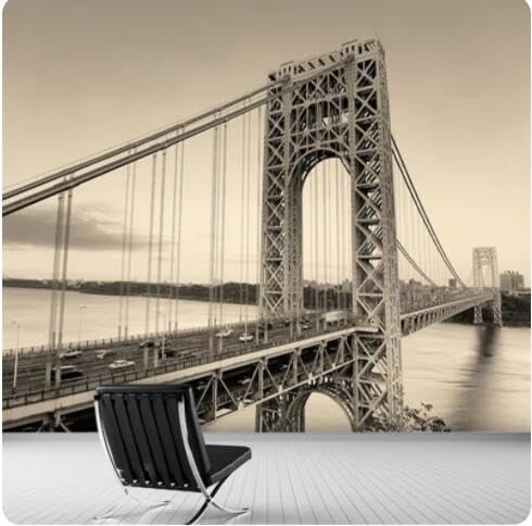 Papier peint 3D Pont de New York pour agrandir un couloir ou un porche étroit