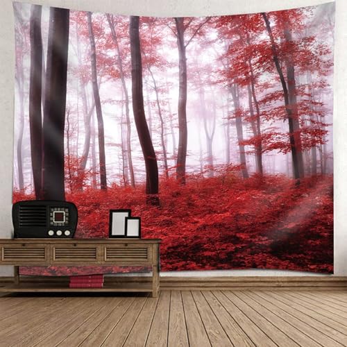 Tapiz para colgar en la pared con paisaje otoñal, calidez para habitación infantil