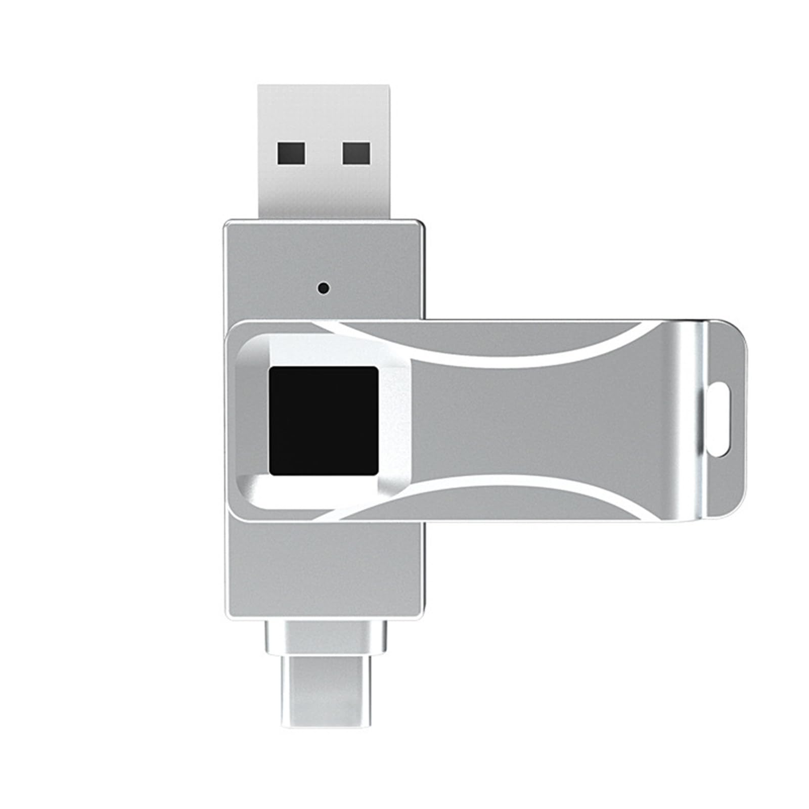 Pamięć flash USB typu C USB2.0 dwuportowy metalowy dysk szyfrujący odciski palców U dysk do smartfona PC Laptop, dysk U,128GB