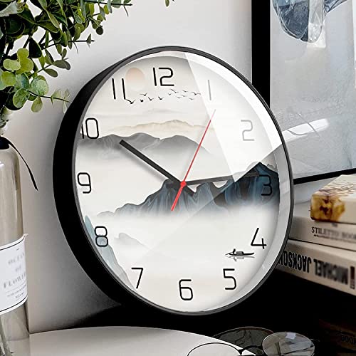 Image of Wall Clock 12 inch Silent Quartz Decorative Wall Clock Non-Ticking Classic Digital Clock Battery Operated Round Easy to Read Handheld Complete Home /Kitchen /Bedroom (402)