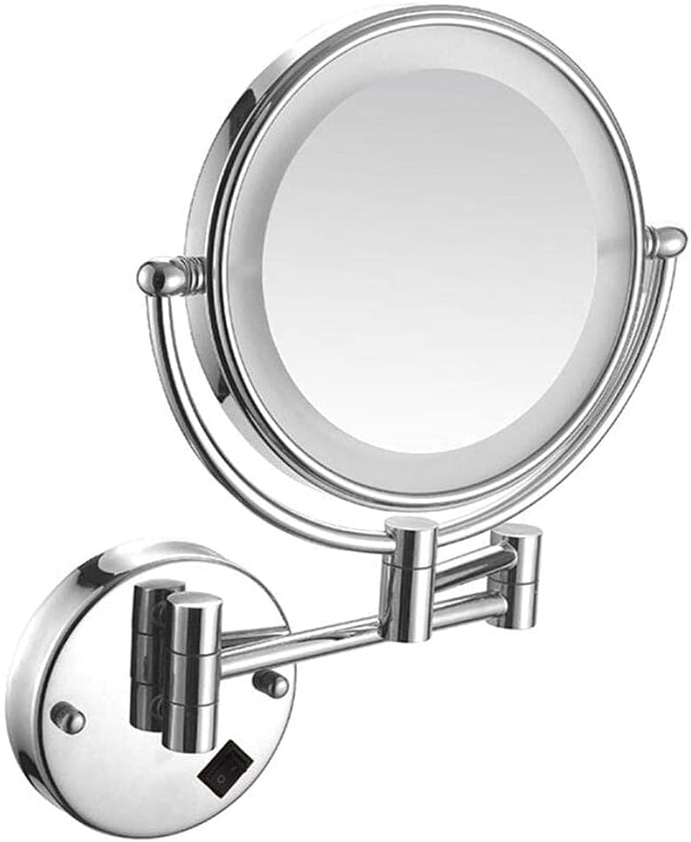 Rasage dans la chambre précis grâce au miroir grossissant 3X mural argenté sur prise
