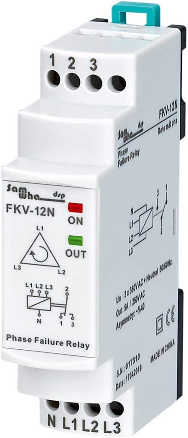 3 * 380VAC with Neutual Three-Phase Phase Failure, Asymmetry Relay