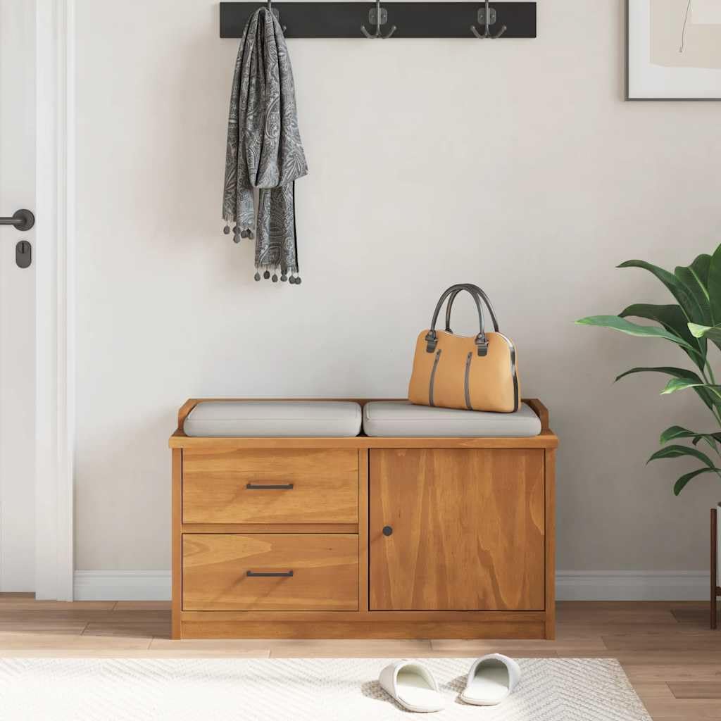 Banco de madera maciza de pino SANDNES, 87 x 40 x 50 cm