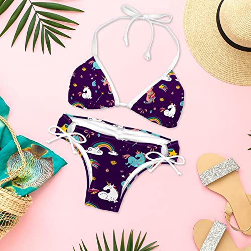 Bikini multicolore licorne idéal pour vos vacances à la mer - 6