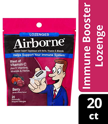 Airborne Berry Flavored Lozenges, 20 count - 1000mg of Vitamin C - Immune Support Supplement