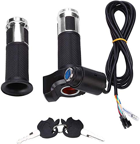 Ywnyt 1Pair E-Bike Throttle Grip,12-84V Universal Electric Bicycle Scooter Wire Twist Throttle Grip With Lcd Battery Voltage Display Key Knock #TOP5