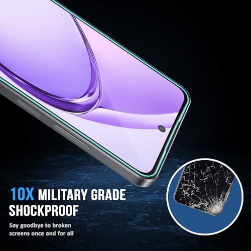 Image of ArmourPro Military Grade Gorilla Tempered Glass Screen Protector Compatible for Oppo A3 Pro, A3x and Oppo 12X with Edge to Edge Coverage, Cable Protector and Easy Installation kit (6.7 Inch)